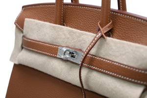 新品未使用 HERMES エルメス バーキン25 ハンドバッグ K刻印 トゴ ゴールド シルバー金具 中古 4b012213