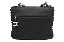 Load image into Gallery viewer, CHANEL シャネル チェーンハンドバッグ 9番台 ココマーク キルティング ブラック コットンジャージー シルバー金具 美品 中古 4b012447