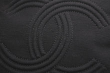 Load image into Gallery viewer, CHANEL シャネル チェーンハンドバッグ 9番台 ココマーク キルティング ブラック コットンジャージー シルバー金具 美品 中古 4b012447