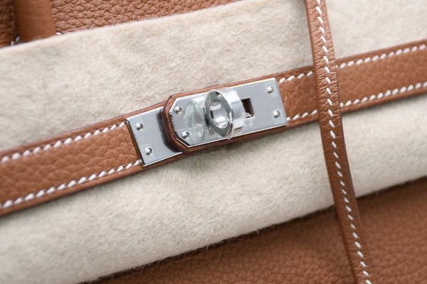 新品未使用 HERMES エルメス バーキン25 ハンドバッグ K刻印 トゴ ゴールド シルバー金具 中古 4b012213