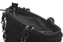 Load image into Gallery viewer, CHANEL シャネル チェーンハンドバッグ 9番台 ココマーク キルティング ブラック コットンジャージー シルバー金具 美品 中古 4b012447