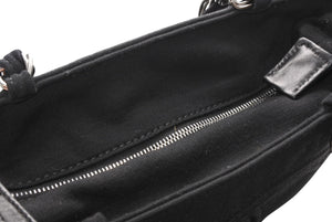 CHANEL シャネル チェーンハンドバッグ 9番台 ココマーク キルティング ブラック コットンジャージー シルバー金具 美品 中古 4b012447