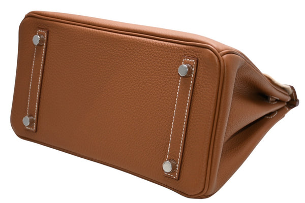 新品未使用 HERMES エルメス バーキン25 ハンドバッグ K刻印 トゴ ゴールド シルバー金具 中古 4b012213