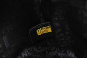 CHANEL シャネル チェーンハンドバッグ 9番台 ココマーク キルティング ブラック コットンジャージー シルバー金具 美品 中古 4b012447