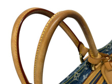 Load image into Gallery viewer, LOUIS VUITTON ルイヴィトン フラットショッパー ハンドバッグ M95018 モノグラム デニム ブルー ゴールド金具 美品 中古 4b011441