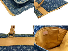 Load image into Gallery viewer, LOUIS VUITTON ルイヴィトン フラットショッパー ハンドバッグ M95018 モノグラム デニム ブルー ゴールド金具 美品 中古 4b011441