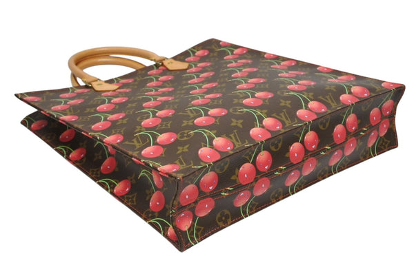 極美品 LOUIS VUITTON ルイ ヴィトン トートバッグ 村上隆 M95010 サックプラ モノグラムチェリー PVC 2005年 ブラウン 中古 4b011358