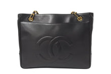 Load image into Gallery viewer, CHANEL シャネル ココマーク チェーントートバッグ ショルダーバッグ 3番台 ラムスキン ブラック ゴールド金具 美品 中古 4b001146