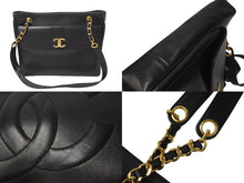 Load image into Gallery viewer, CHANEL シャネル ココマーク チェーントートバッグ ショルダーバッグ 3番台 ラムスキン ブラック ゴールド金具 美品 中古 4b001146