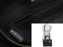 Load image into Gallery viewer, 極美品 Christian Dior クリスチャンディオール 22年 レディディオール ミディアム 2WAY ハンドバッグ ブラック ゴールド 中古 4b001148