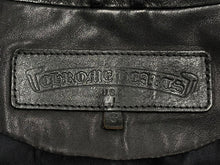 Load image into Gallery viewer, 極美品 CHROME HEARTS クロムハーツ テーラード レザー ジャケット クロスボール ボタン ラムレザー ブラック 黒 サイズ S 中古 4b011506
