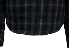 Load image into Gallery viewer, CHROME HEARTS クロムハーツ レザー切り替え 長袖ネルシャツ サイズSM フレアニー クロスボールボタン チェック柄 美品 中古 4b011447