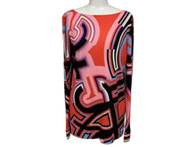 Load image into Gallery viewer, Emilio Pucci エミリオ プッチ カットソー 長袖 マルチカラー レーヨン シルク サイズ38 シルバー金具 66RN48 美品 中古 4b011221