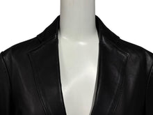 Load image into Gallery viewer, 極美品 CHROME HEARTS クロムハーツ テーラード レザー ジャケット クロスボール ボタン ラムレザー ブラック 黒 サイズ S 中古 4b011506