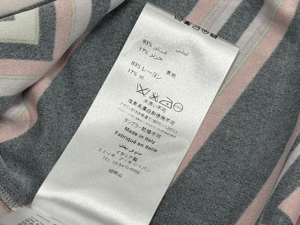 Emilio Pucci エミリオ プッチ カットソー 長袖 マルチカラー レーヨン シルク サイズ38 シルバー金具 66RN48 美品 中古 4b011221