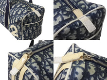 Load image into Gallery viewer, CHRISTIAN DIOR クリスチャンディオール トロッター柄 ミニボストンバッグ ハンドバッグ ナンバー2 ネイビー 美品 中古 4b001152