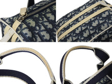 Load image into Gallery viewer, CHRISTIAN DIOR クリスチャンディオール トロッター柄 ミニボストンバッグ ハンドバッグ ナンバー2 ネイビー 美品 中古 4b001152