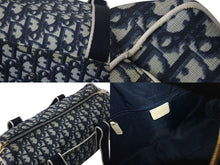 Load image into Gallery viewer, CHRISTIAN DIOR クリスチャンディオール トロッター柄 ミニボストンバッグ ハンドバッグ ナンバー2 ネイビー 美品 中古 4b001152