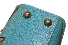 Load image into Gallery viewer, GUCCI グッチ ジャッキー ハンドバッグ 124409 002058 GGキャンバス レザー ベージュ ターコイズブルー ブロンズ金具 美品 中古 4b011257