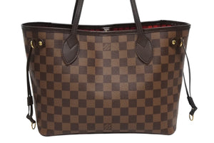 極美品 LOUIS VUITTON ルイヴィトン ハンドバッグ 新型 ネヴァーフルPM N41359 ダミエエベヌキャンバス ブラウン 中古 4b011556