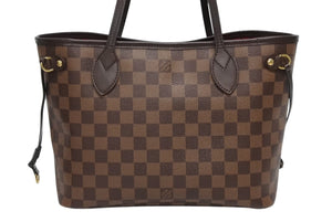 極美品 LOUIS VUITTON ルイヴィトン ハンドバッグ 新型 ネヴァーフルPM N41359 ダミエエベヌキャンバス ブラウン 中古 4b011556
