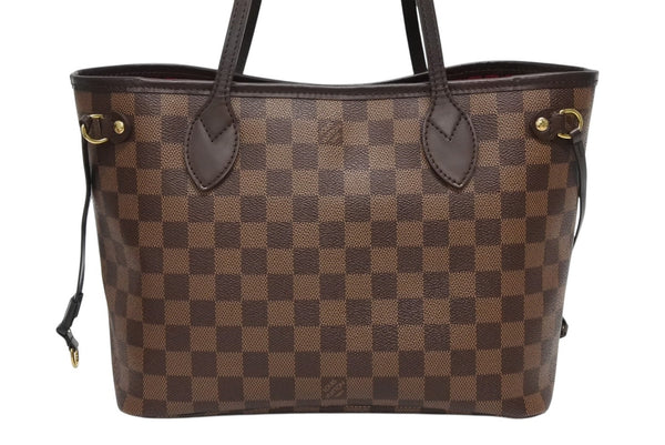 極美品 LOUIS VUITTON ルイヴィトン ハンドバッグ 新型 ネヴァーフルPM N41359 ダミエエベヌキャンバス ブラウン 中古 4b011556