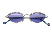 Load image into Gallery viewer, 極美品 Jean Paul Gaultier ジャンポール ゴルチェ JPG サングラス アイウェア 56-0003 シルバー パープル ブルー 中古 4b012156