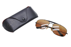 Ray-Ban レイバン ティアドロップ サングラス アイウェア W1700 XPBJ ブラック ブラウン ロゴ 小物 美品 中古 4b011529
