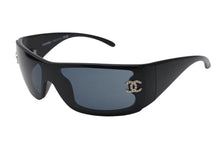 Load image into Gallery viewer, CHANEL シャネル サングラス アイウェア 5088-B c.501/87 サイズ120 ココマーク ラインストーン ブラック 美品 中古 4b011988