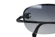 Load image into Gallery viewer, 極美品 CHANEL シャネル ハーフリム サングラス アイウェア 4099 c.101/11 サイズ55□16 130 ココマーク ブラック 中古 4b011991