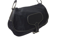 画像をギャラリービューアに読み込む, PRADA プラダ ポコノ ワンショルダーバッグ ハンドバッグ イタリア製 ナイロン レザー ブラック シルバー金具 美品 中古 4b001154