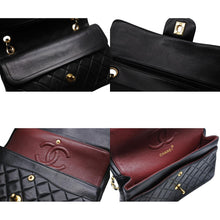 Load image into Gallery viewer, CHANEL シャネル マトラッセ25 Wフラップ Wチェーンショルダーバッグ A2600 1番台 ラムスキン ココマーク ブラック 美品 中古 4b011405