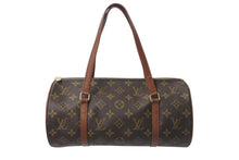 Load image into Gallery viewer, LOUIS VUITTON ルイヴィトン パピヨン30 モノグラムキャンバス ハンドバッグ 旧型 筒形 M51365 ブラウン 美品 中古 4b001161