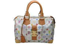Load image into Gallery viewer, 極美品 LOUIS VUITTON ルイヴィトン スピーディ30 ハンドバッグ M92643 モノグラム マルチカラー 村上隆 ホワイト 中古 4b011625