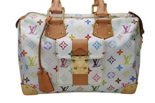 Load image into Gallery viewer, 極美品 LOUIS VUITTON ルイヴィトン スピーディ30 ハンドバッグ M92643 モノグラム マルチカラー 村上隆 ホワイト 中古 4b011625