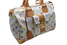 Load image into Gallery viewer, 極美品 LOUIS VUITTON ルイヴィトン スピーディ30 ハンドバッグ M92643 モノグラム マルチカラー 村上隆 ホワイト 中古 4b011625