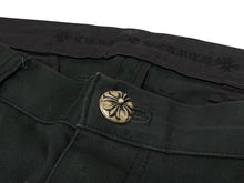 Load image into Gallery viewer, CHROME HEARTS クロムハーツ セメタリークロスパッチパンツ サイズ36 クロスボール ブラック レザー シルバ−925 35パッチ 美品 中古 4b011662