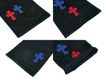 Load image into Gallery viewer, CHROME HEARTS クロムハーツ セメタリークロスパッチパンツ サイズ36 クロスボール ブラック レザー シルバ−925 35パッチ 美品 中古 4b011662