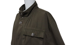 Load image into Gallery viewer, 極美品 CHROME HEARTS クロムハーツ チェリーボム クロスボタン ジャケット ダブルジップ カーキ シルバー金具 サイズXL 中古 4b011666