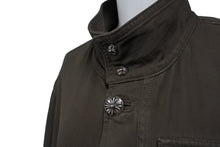 Load image into Gallery viewer, 極美品 CHROME HEARTS クロムハーツ チェリーボム クロスボタン ジャケット ダブルジップ カーキ シルバー金具 サイズXL 中古 4b011666