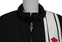 Load image into Gallery viewer, 新品未使用 CHROME HEARTS クロムハーツ RED PATCH RACING JACKET レーシング ジャケット サイズS クロスパッチ ブラック レザー 裏起毛 中古 4b011667