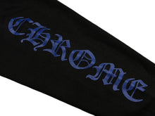Load image into Gallery viewer, 新品未使用 CHROME HEARTS クロムハーツ プルオーバーフーディー パーカー サイズXL ブラック ブルー ロゴプリント 中古 4b011668