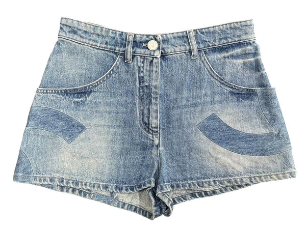 CHANEL シャネル デニムショーツ ショートパンツ P55909V42309 サイズ38 ココマーク インディゴブルー 美品 中古 4b011672