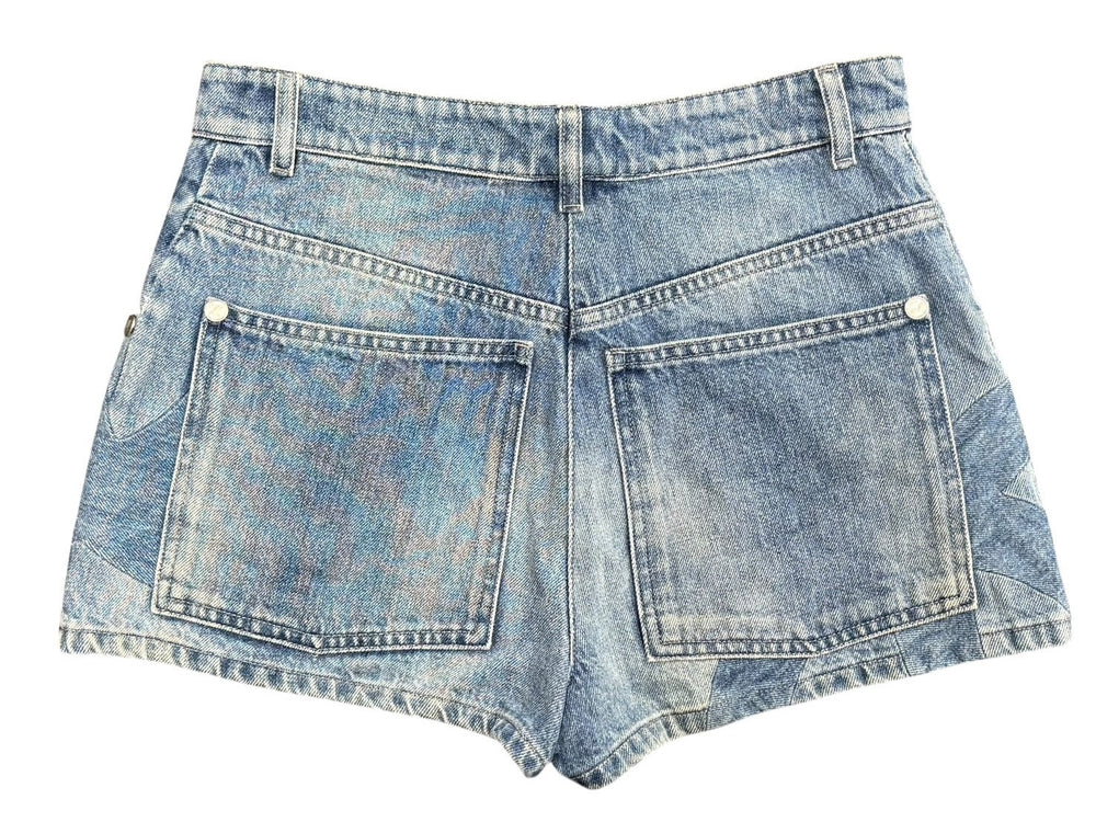 CHANEL Denim Shorts P55909V42309 Size 38 Coco Mark Indigo Blue Good Condition Used 4b011672
