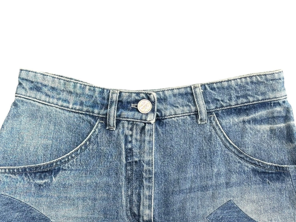 CHANEL Denim Shorts P55909V42309 Size 38 Coco Mark Indigo Blue Good Condition Used 4b011672