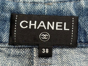 CHANEL シャネル デニムショーツ ショートパンツ P55909V42309 サイズ38 ココマーク インディゴブルー 美品 中古 4b011672