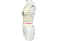 Load image into Gallery viewer, 極美品 CHANEL シャネル タンクトップ ノースリーブ トップス P78699K11361 サイズ34 ココマーク アイボリー ピンク ロゴ刺繍 中古 4b011498