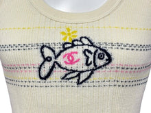 Load image into Gallery viewer, 極美品 CHANEL シャネル タンクトップ ノースリーブ トップス P78699K11361 サイズ34 ココマーク アイボリー ピンク ロゴ刺繍 中古 4b011498