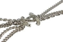 Load image into Gallery viewer, CHANEL シャネル 5連 ラインストーン ロング チェーン ネックレス 124.4g シルバー メタル ラインストーン ココマーク シルバー金具 美品 中古 4b011732