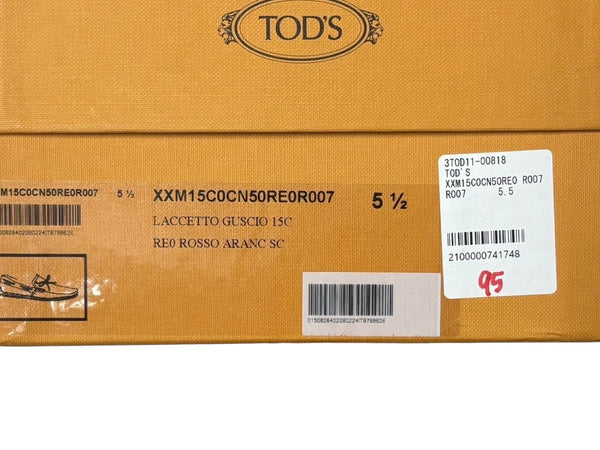 極美品 TOD'S トッズ ゴンミーニ XXM15C0CN50RE0R007 ドライビングシューズ レザー ローファー サイズ5.5 中古 4b010718